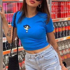 Piral Cartoon Top Power-puff Girls Graphic Tee